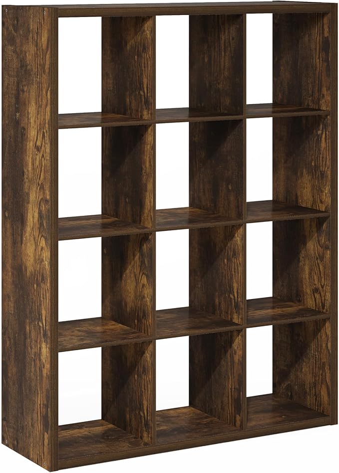 Furinno Cubicle Open Back Decorative Cube Storage Organizer, Amber Pine - Image 8
