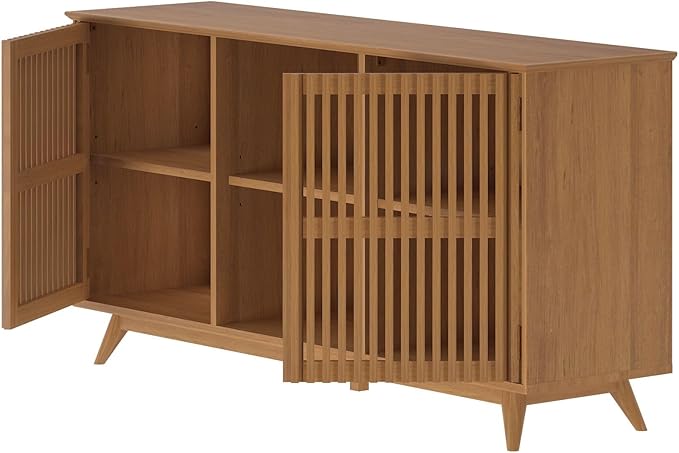 Plank+Beam Mid-Century Modern Wood TV Stand, Solid Wood Entertainment Console - Image 12
