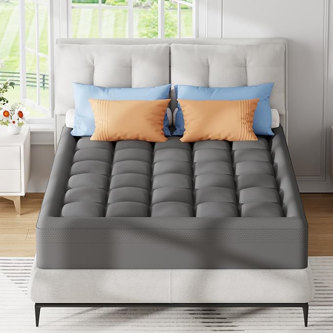 ELEMUSE Dual Layer 3 Inch Memory Foam Mattress Topper Queen, 2 Inch Cooling Gel - Image 8