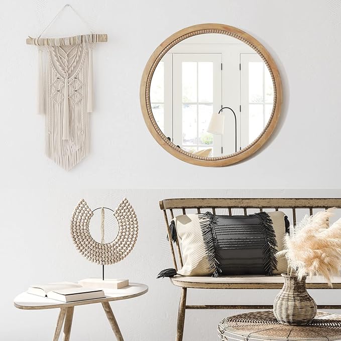 Sawsile Round Decorative Circle Farmhouse Style Mirror - Image 6