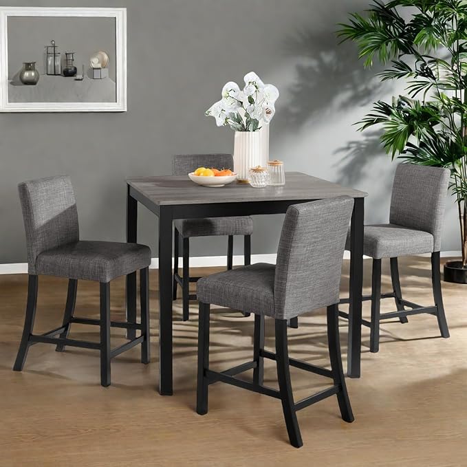 Dining Table Set for 4, 5-Piece Kitchen Table & Chairs Set - Image 6