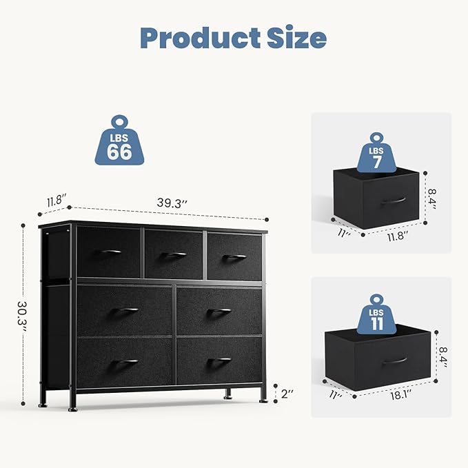 DUMOS Dresser for Bedroom, Chest of Drawers, Closet Storage - Image 3