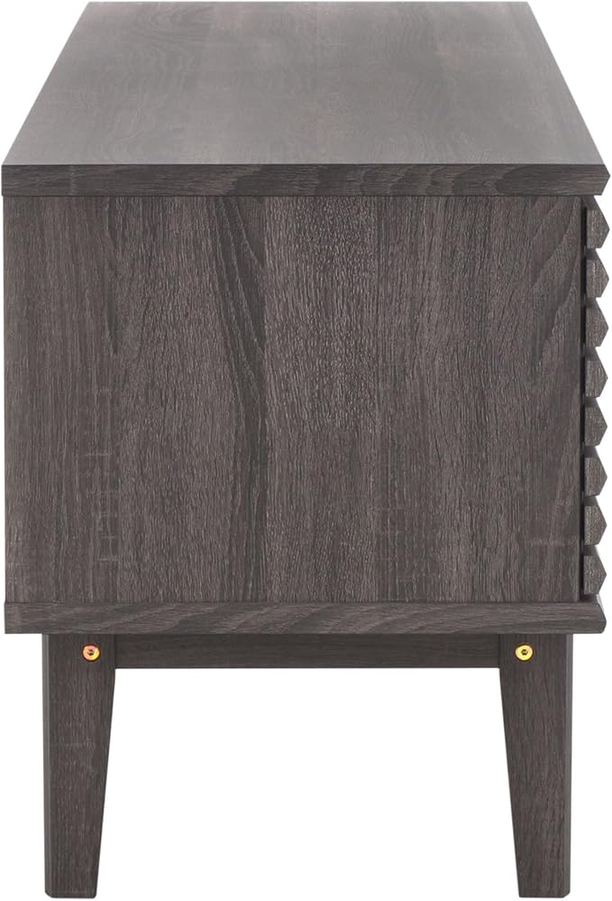 SAFAVIEH Aricia TV Stand for up to 65" Flatscreen – Distressed Black, 2 Sliding - Image 5