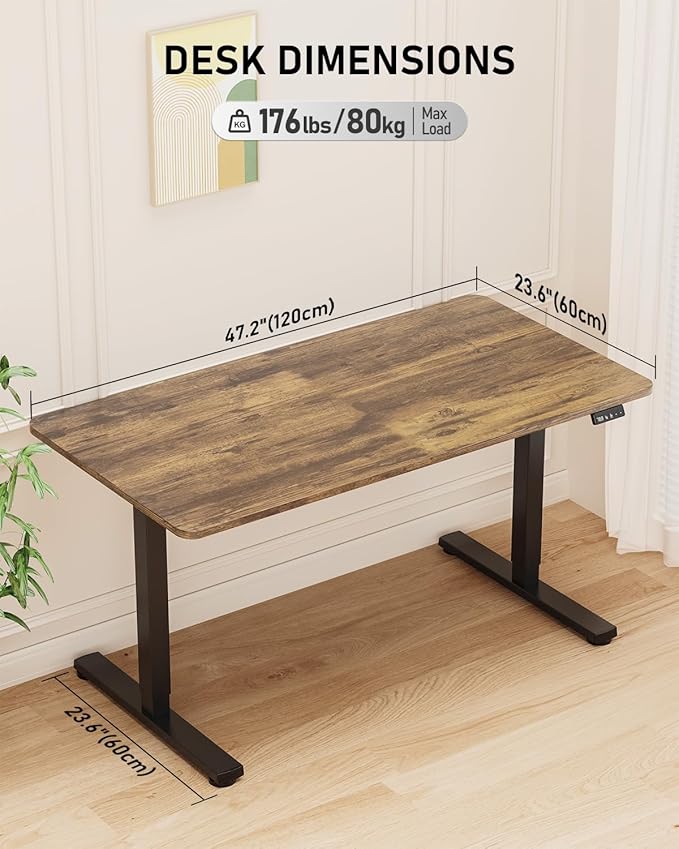 Electric Standing Desk, Large Height Adjustable Stand up Desk, 48 x 24 Inches - Image 3
