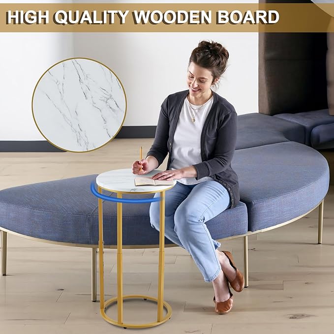 Serteaw C-Shaped End Table, Sturdy Side Table - Image 4