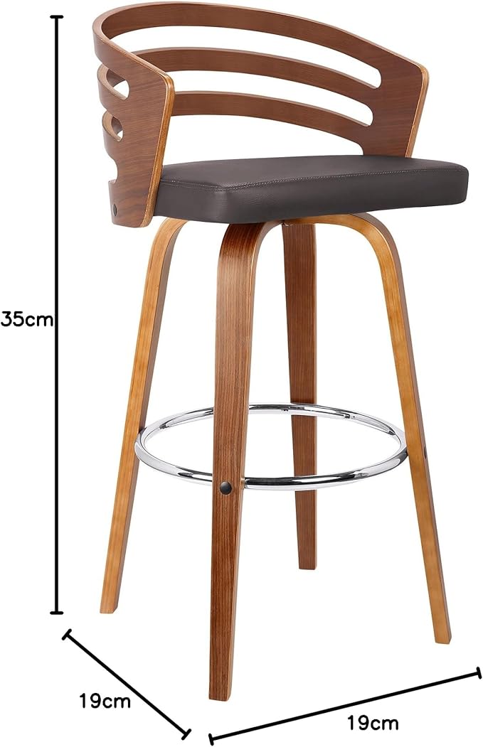 Armen Living Jayden Mid Century Modern Swivel Bar Stool - Image 3
