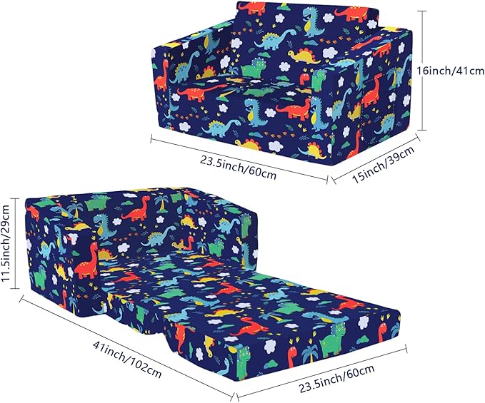 Kids Couch Convertible Sofa to Lounger - Image 3