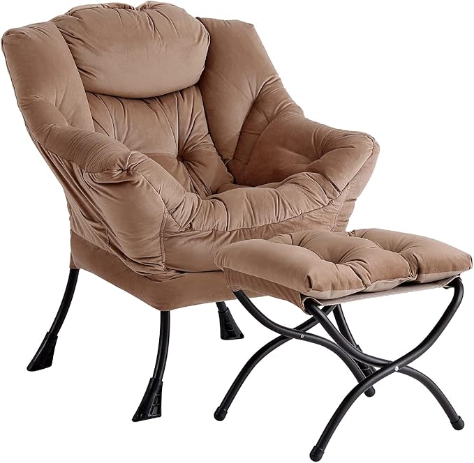 LITA Velvet Dark Brown Contemporary Accent Leisure Upholstered Sofa Chair by LITA
