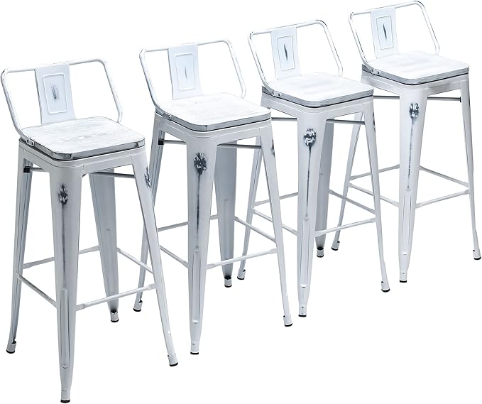 Yongchuang Industrial Metal Barstools Set of 4 Counter Height Bar Stools by YongchuangInternational