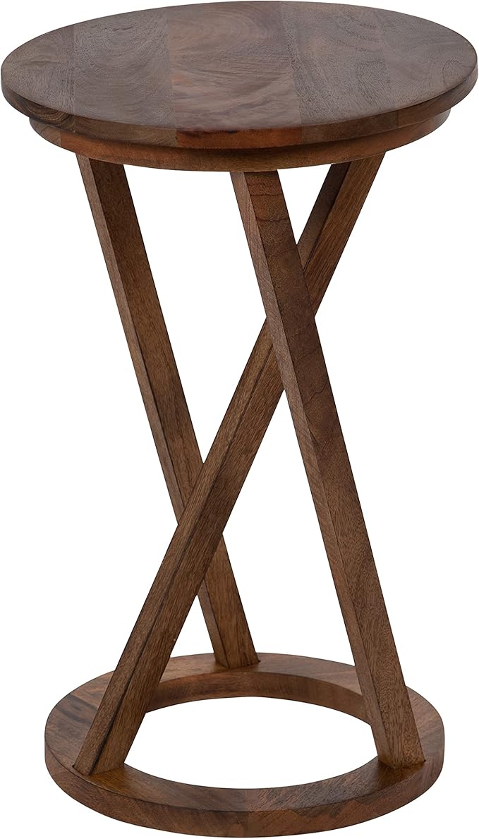 Kate and Laurel Aja Modern Side Table; 15 x 15 x 23; Walnut Brown; Decorative by KateandLaurel