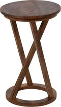 Kate and Laurel Aja Modern Side Table; 15 x 15 x 23; Walnut Brown; Decorative by KateandLaurel