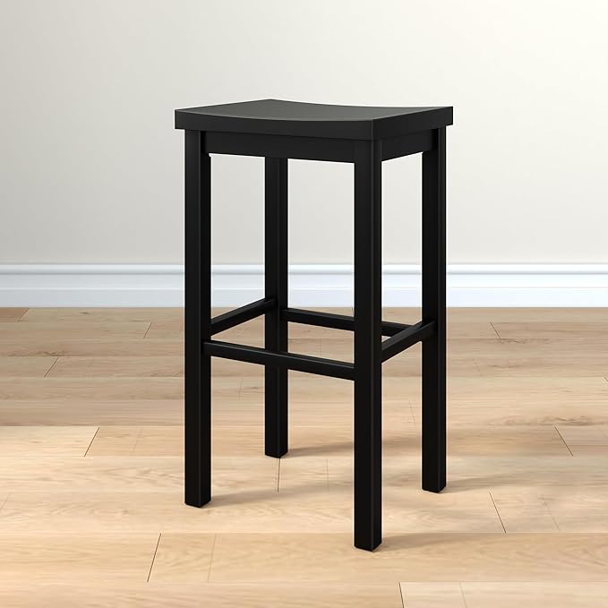 Grain & Grove Smith Collection Solid Wood Bar Stool, 30 inch Saddle-Seat Bar by GrainGrove