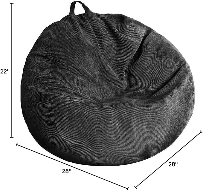 Stuffed Animal Storage Bean Bag Chair Cover Washable Ultra Soft Corduroy Bean - Image 8
