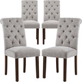 COLAMY Button Tufted Dining Chairs Set of 4, Parsons Upholstered Fabric Dining by COLAMYINC