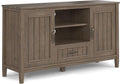 SIMPLIHOME Lev SOLID WOOD 53 Inch Wide Contemporary TV Media Stand in Smoky by SimpliHome