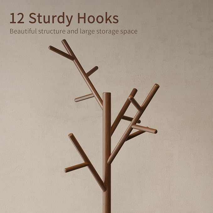 Coat Rack, Solid Wood Coat Rack Freestanding - Image 7