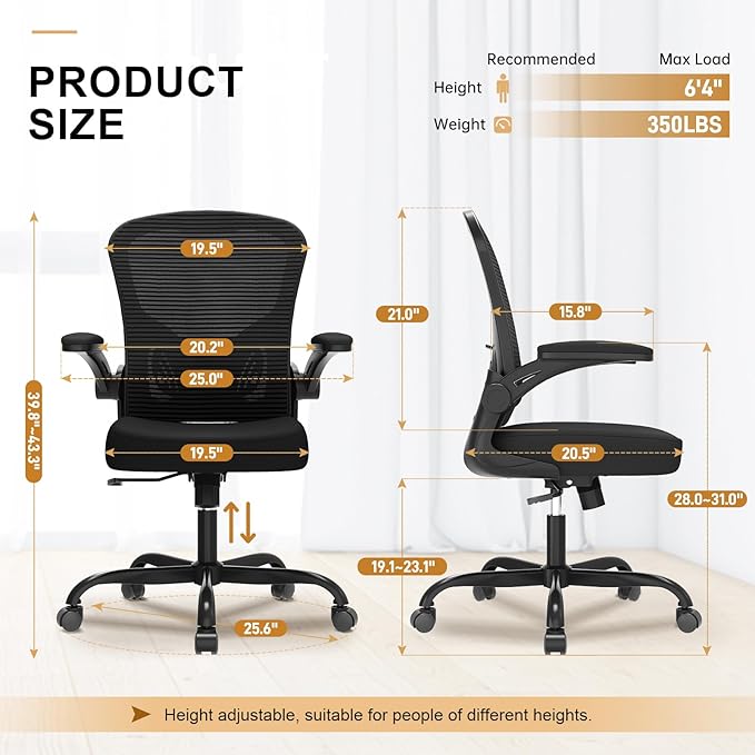 Office Chair, Ergonomic Desk Chairs 330LBS Capacity High Back Mesh Computer - Image 3