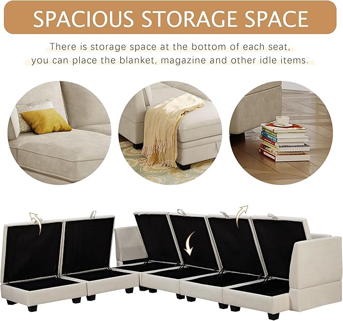 115.1 Inch Oversized U-Shape Sectional Sofa - Image 3
