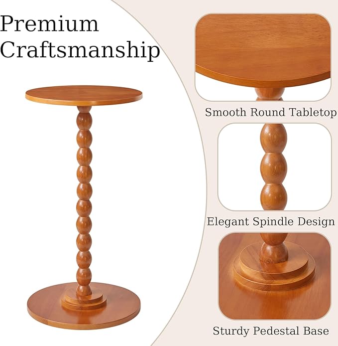 Round Wood Side Table, Small Decorative Table, Nightstand, Modern Side Table - Image 4
