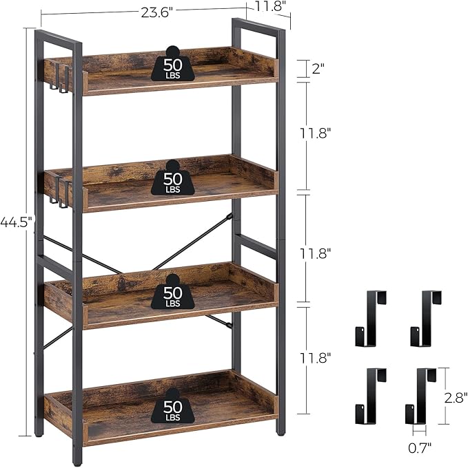 Rolanstar Bookshelf 4 Tier - Image 3