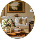 ANDY STAR Gold Round Mirror, 24’’ Brushed Gold Circle Bathroom Mirrors in by ANDYSTAR