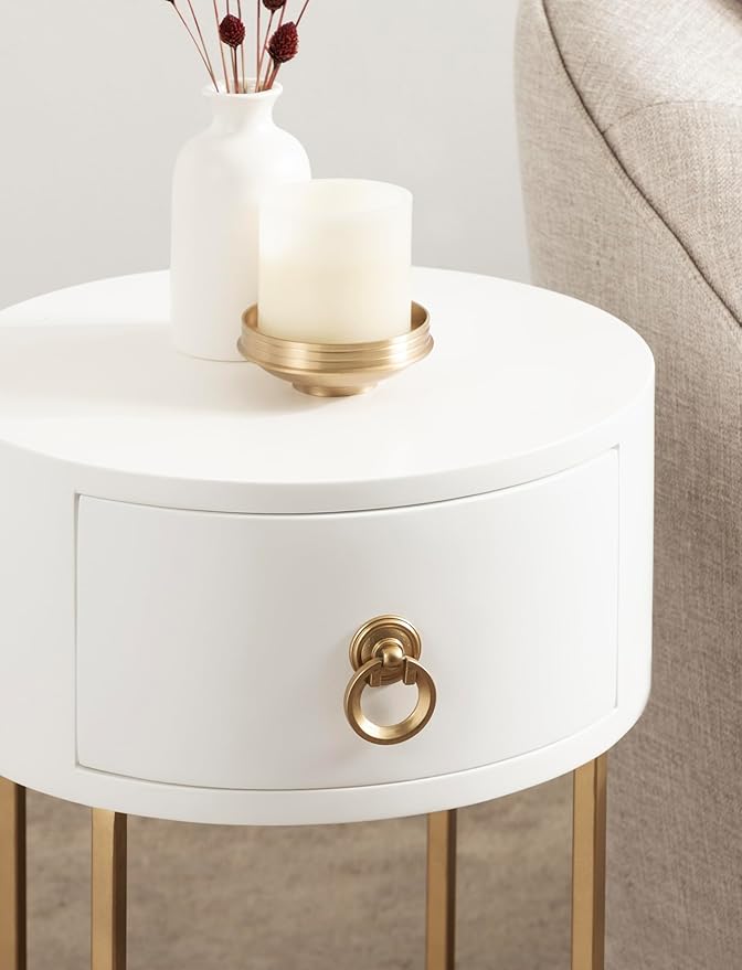 Kate and Laurel Decklyn Decorative Glam Round Side Table, Modern Circle Living - Image 6