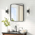 TETOTE Black Mirror 16 x 20 Matte Black Metal Framed Bathroom Mirror, Tempered by TETOTE