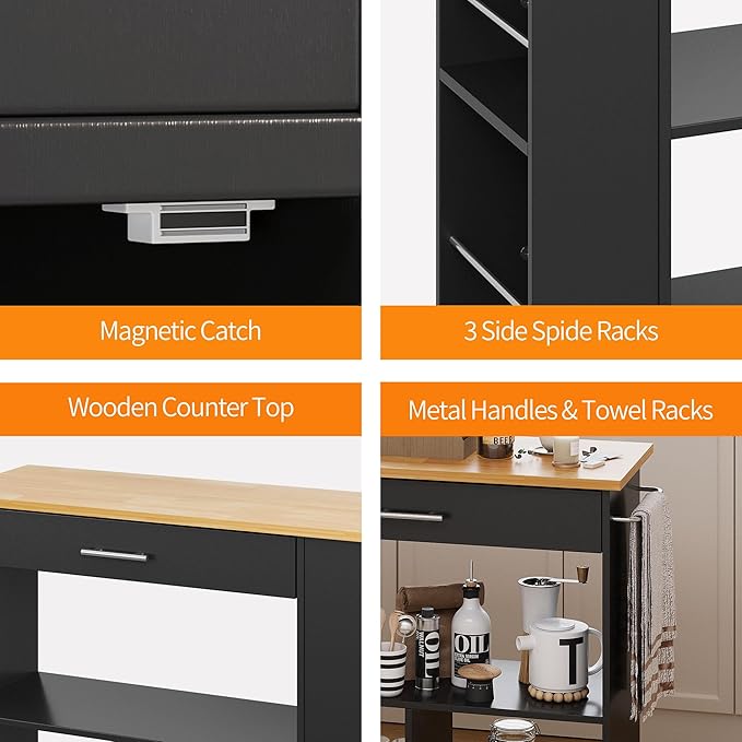 Shintenchi Kitchen Island on Wheels - Image 4