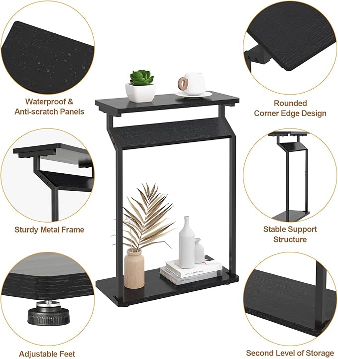 Narrow Side Table for Small Spaces, Small End Table, Slim Couch Tray Tables - Image 3
