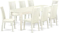 East West Furniture DOIP9-LWH-W 9 Piece Dining Set Includes a Rectangle Dining by EastWestFurniture