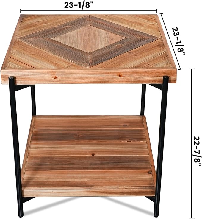 CONSDAN StoneCreek 4 Pieces Fir Living Room Table Set, Solid Fir Wood, Includes - Image 4