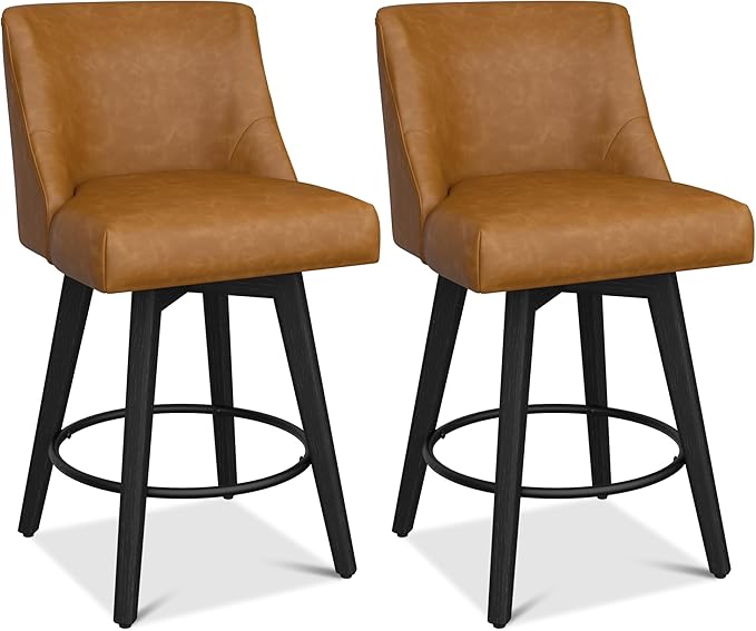 Counter Height Bar Stools Set of 2, Modern Swivel Barstools - Image 9