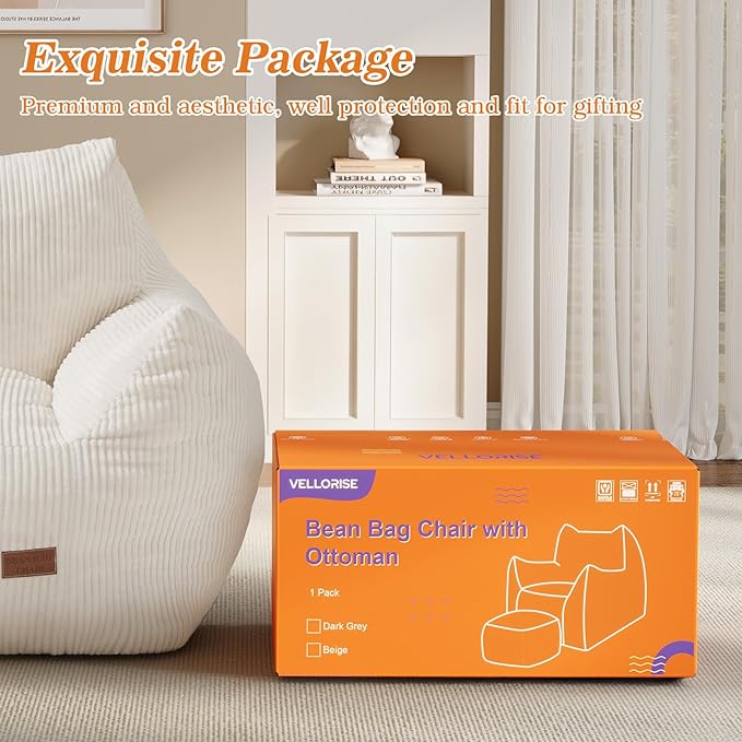 Big Bean Bag Chair for Adults & Kids, Ultra Soft Living Room Bean Bag - Image 8