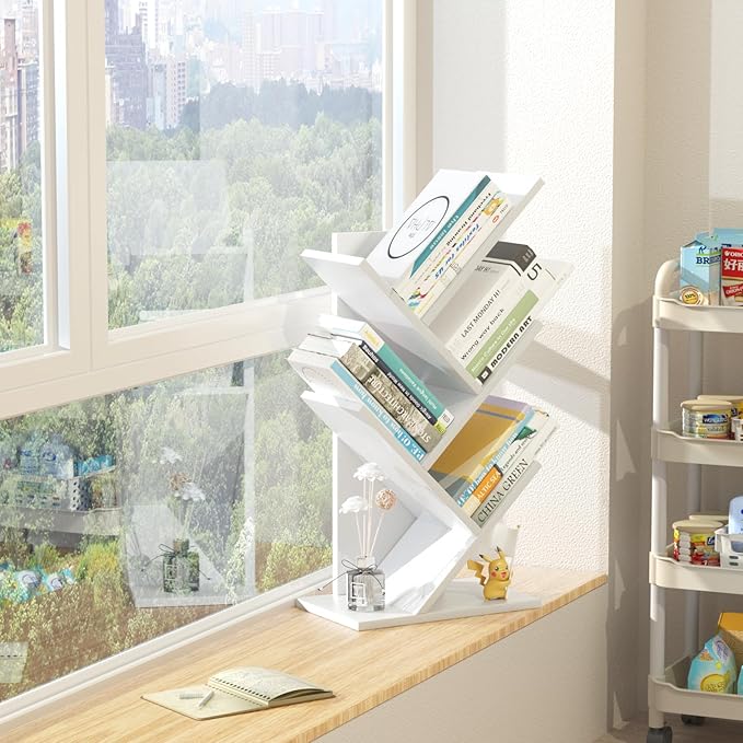 5 Tier Tree Book Shelf, Small Desktop Bookshelf - Image 5