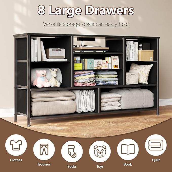 Furnulem Dresser TV Stand with Power Outlet - Image 6