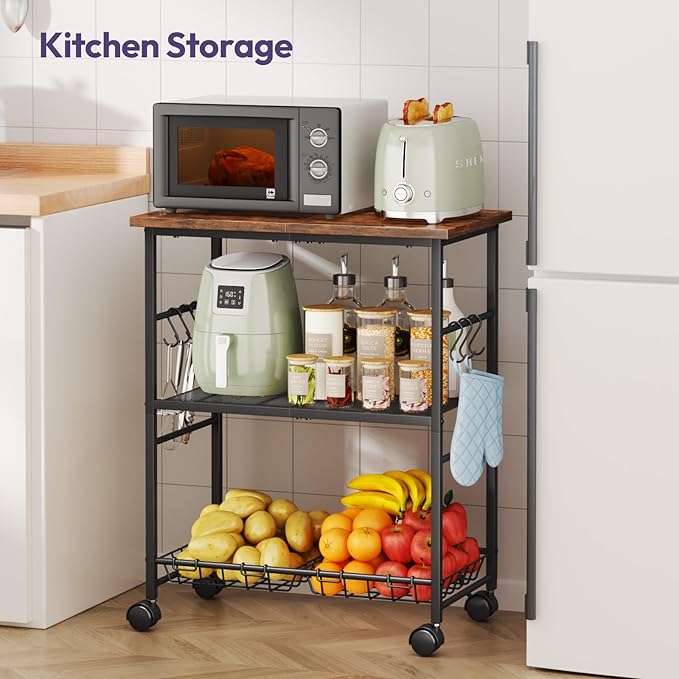 SWTYMIKI Rolling Kitchen Microwave Cart - Image 2