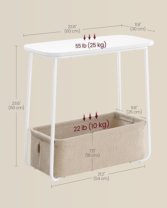 VASAGLE End Table, Small Bedside Table - Image 3