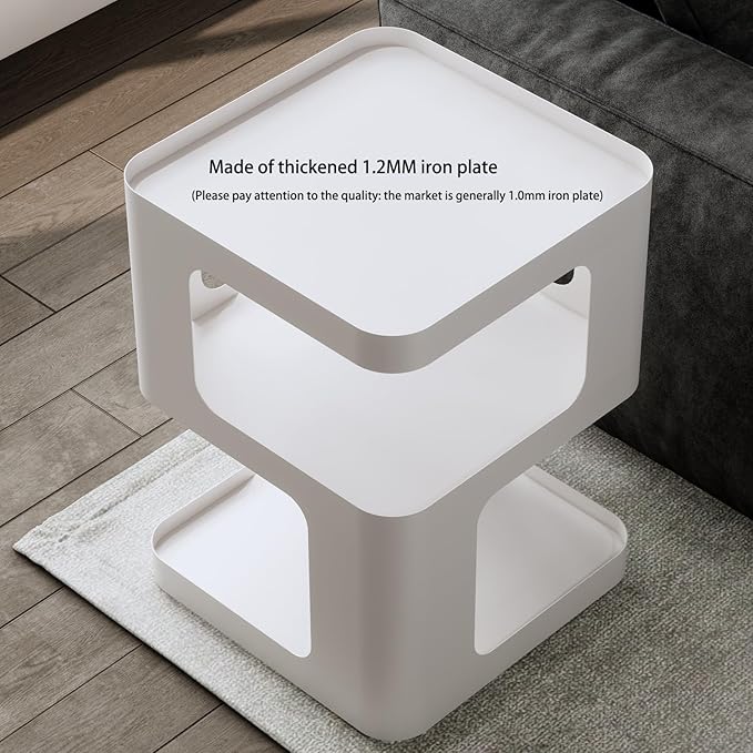 Modern Side Table, Unique nightstand, Bedside Table, Metal 3-Tier Night Stand - Image 5
