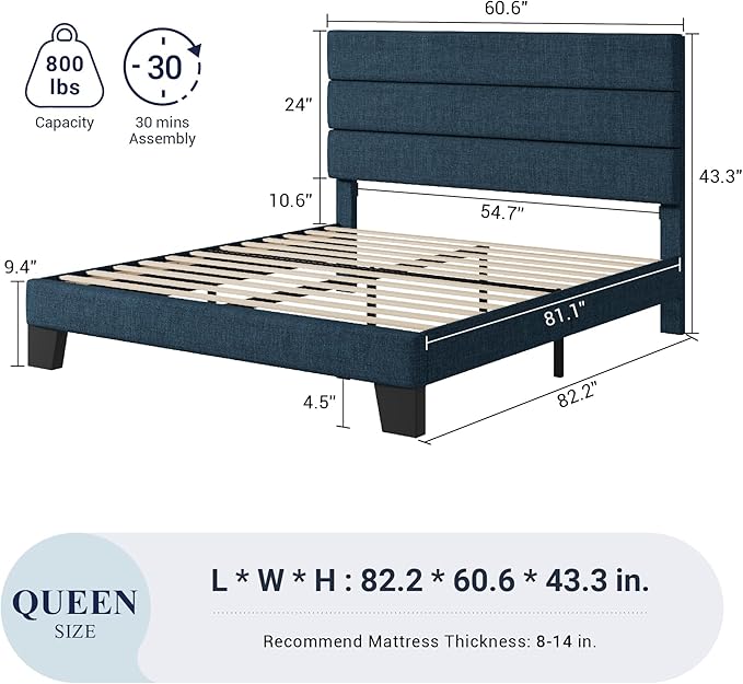Allewie Queen Size Platform Bed Frame - Image 2