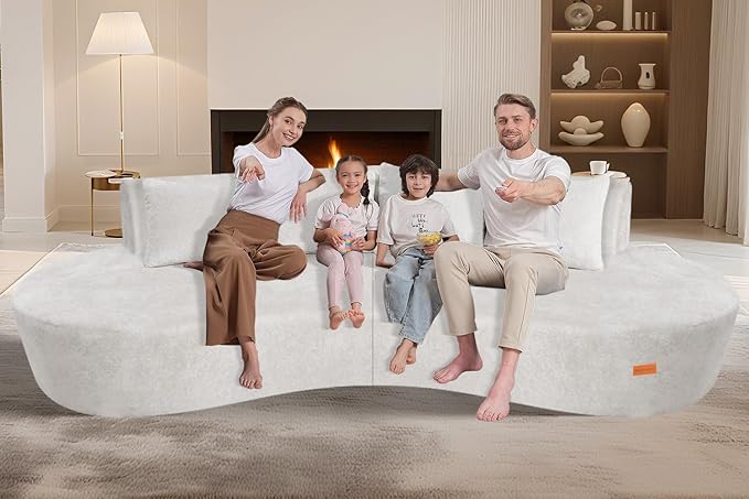 Homguava 104'' Modular Sectional Sofa, Curved Modern Sofa - Image 6