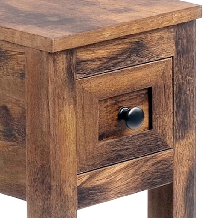 Chairside Table with Charger, Cherry End Table with Movable Top and Charging - Image 7