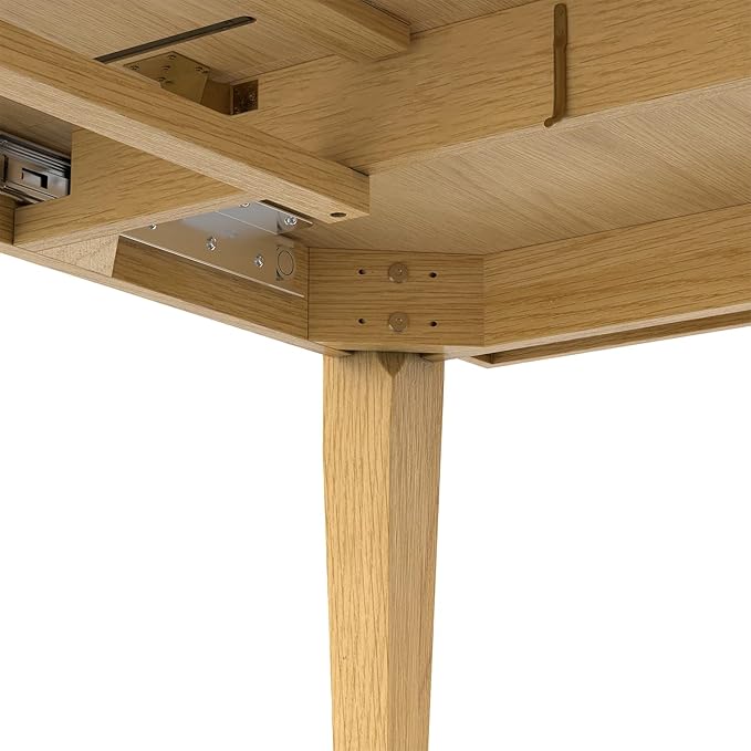 SIMPLIHOME Colby Extendable Dining Table, Solid Wood Oak Veneer in Oak - Image 14