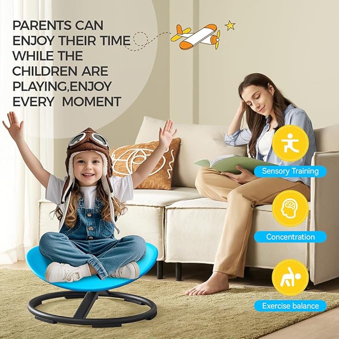 Swivel Chair for Kids, 360° Spinning Seat, Toddler Sit and Spin Wobble Chair - Image 7
