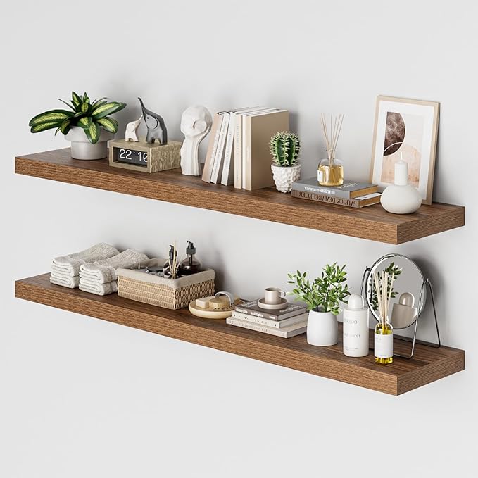 Heimlove 12 Inch Deep Floating Shelves, 55 x 12 inch Extra Long Floating Shelves by Heimlove