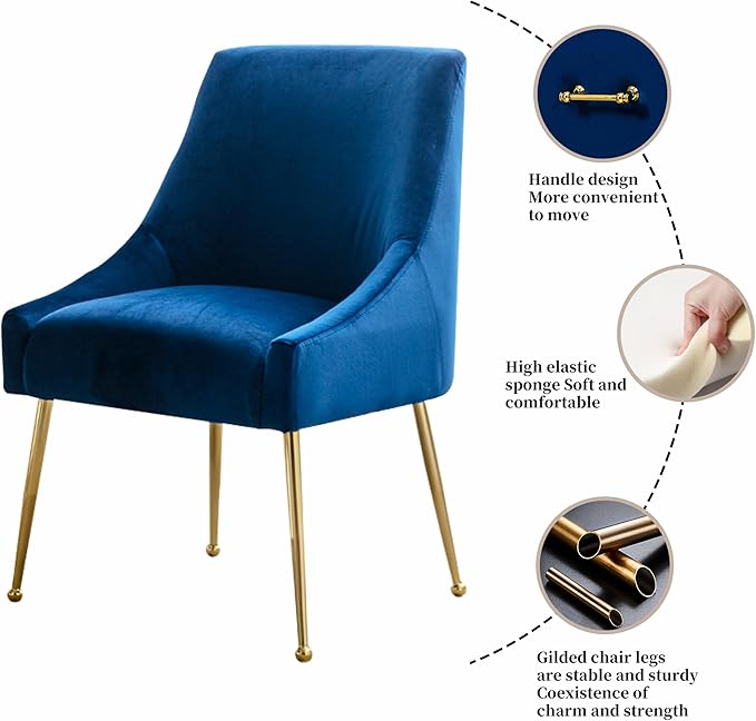 Modern Velvet Dining Chairs Set of 4, Contemporary Upholstered Furniture - Image 5