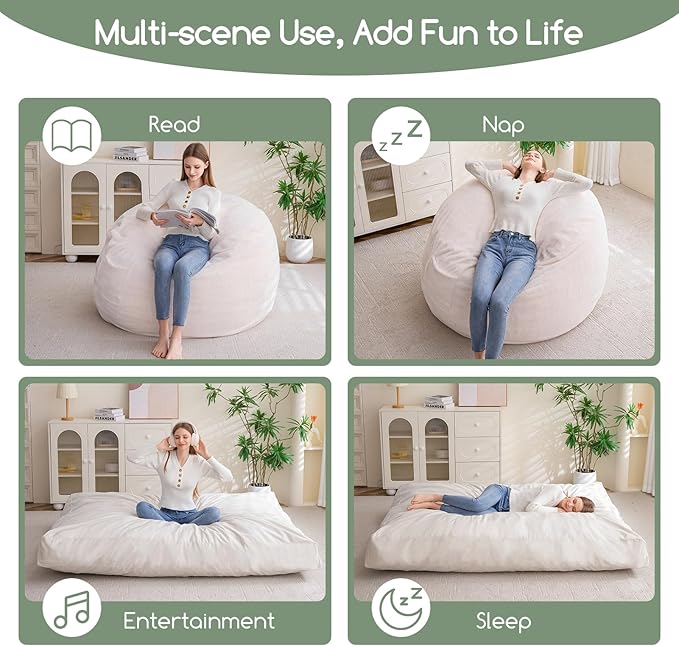 HIGOGOGO Giant Bean Bag Chair Bed - Image 4