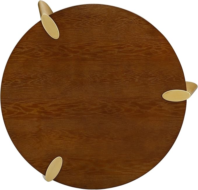 NTC 40 Inch Tribase Boho Wooden Round Coffee Table - Image 6