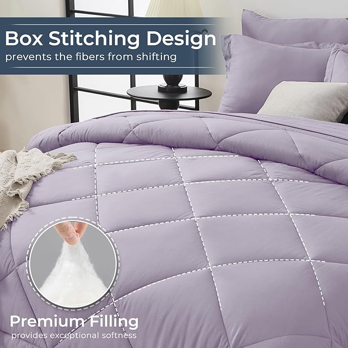 HEVUMYI Full Purple Comforter Set - Image 4