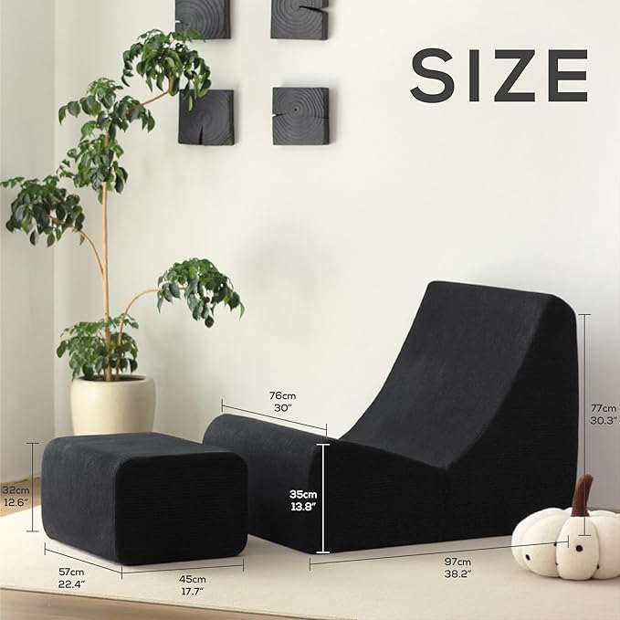 N&V Bean Bag Chair Single Seated Foam Sofa Armless Floor Sofa - Image 2