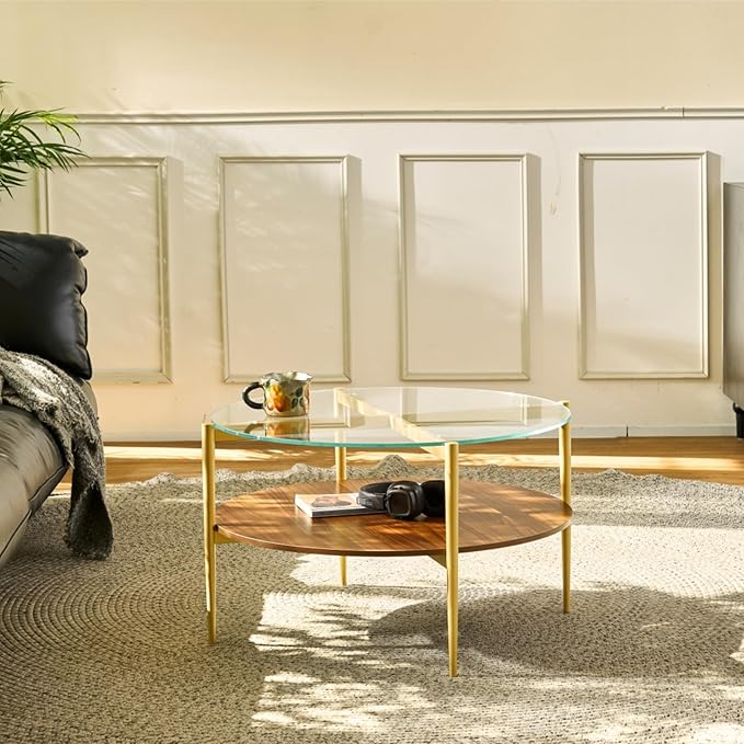 Saint Mossi BLEVIO Glass Round Coffee Table, Middle-Century Modern Style - Image 6